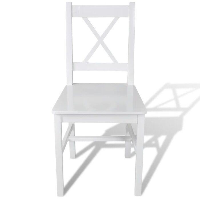 Lot de 2 chaises en bois de pin massif blanc - Jusqu'à -34%