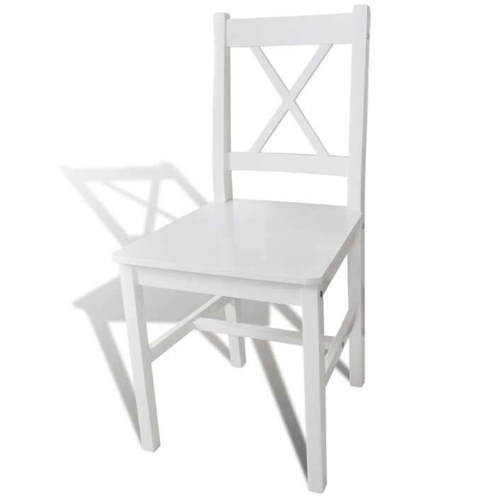 Lot de 2 chaises en bois de pin massif blanc - Jusqu'à -34%