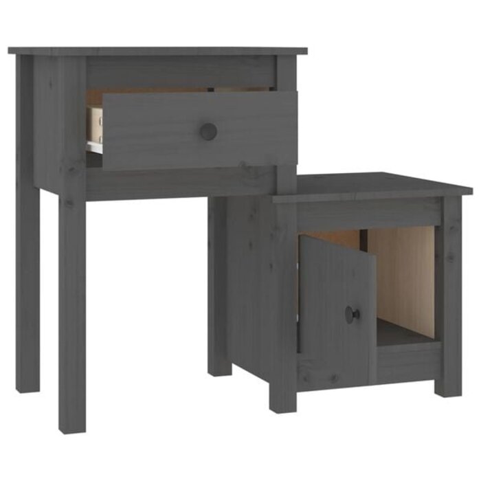 Table de chevet en pin massif gris - Jusqu'à -33%