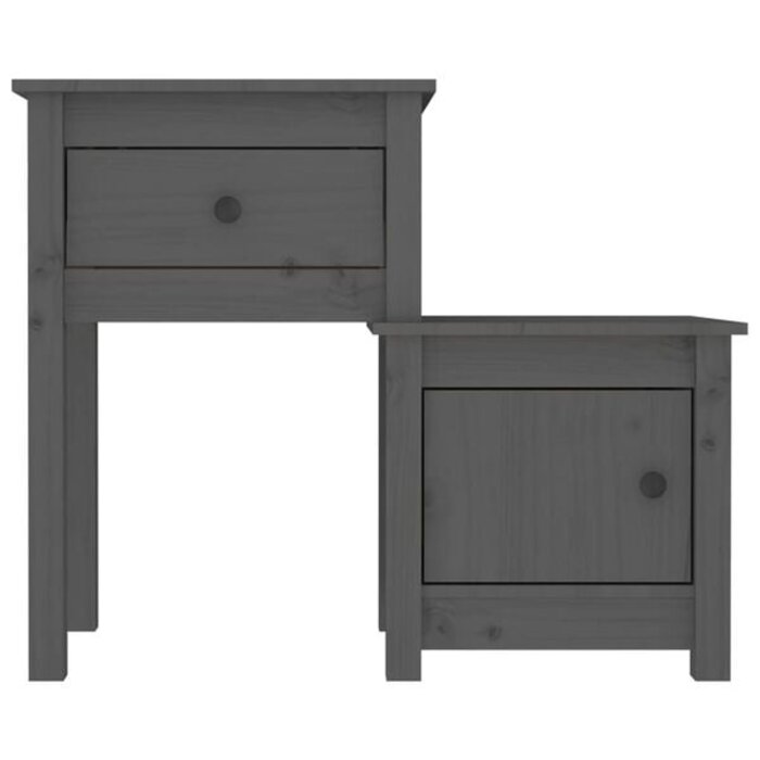 Table de chevet en pin massif gris - Jusqu'à -33%