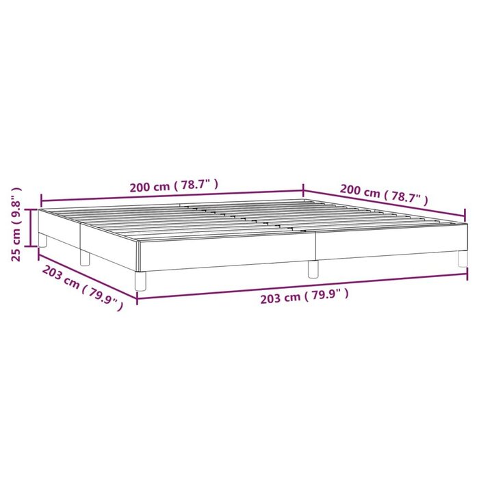 Cadre de lit 200x200 cm Gris - Jusqu'à -34% de remise