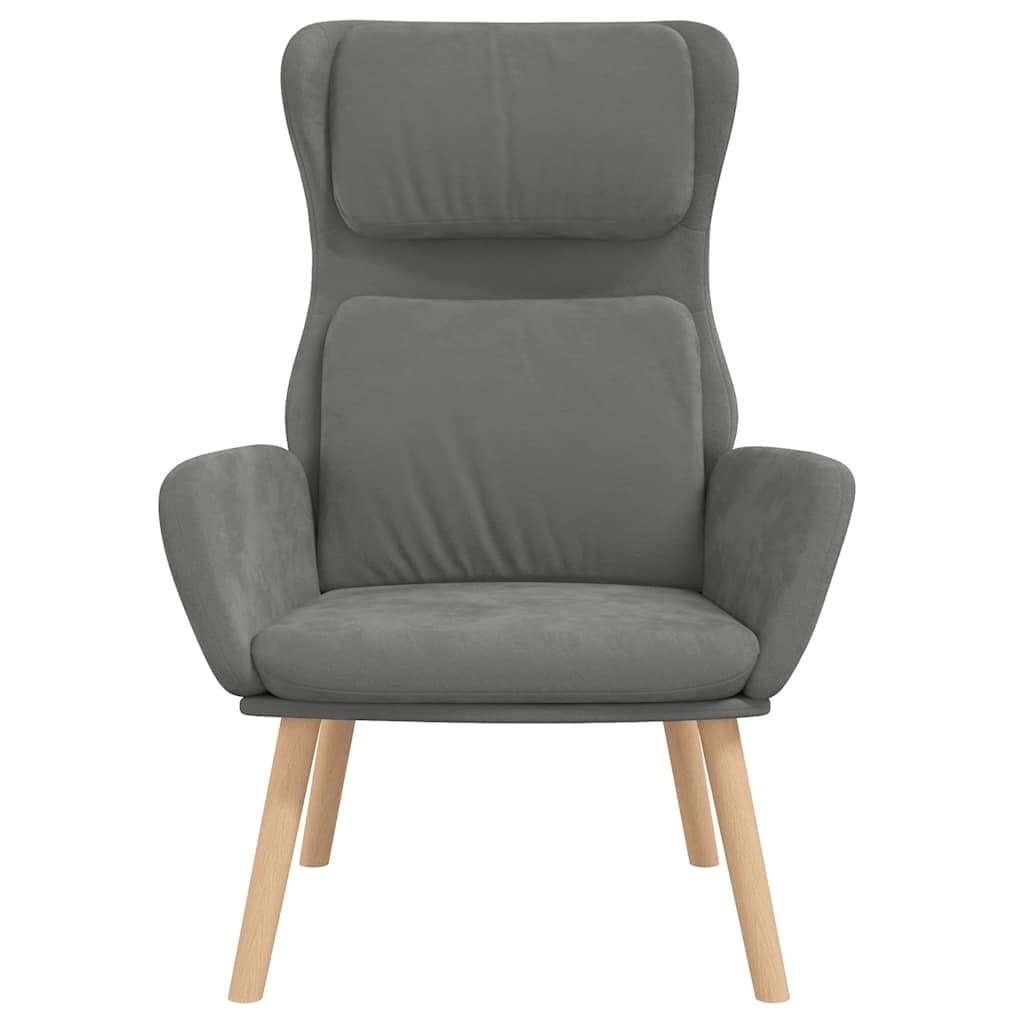 Fauteuil relax en velours gris foncé - Jusqu'à -34% sur le prix