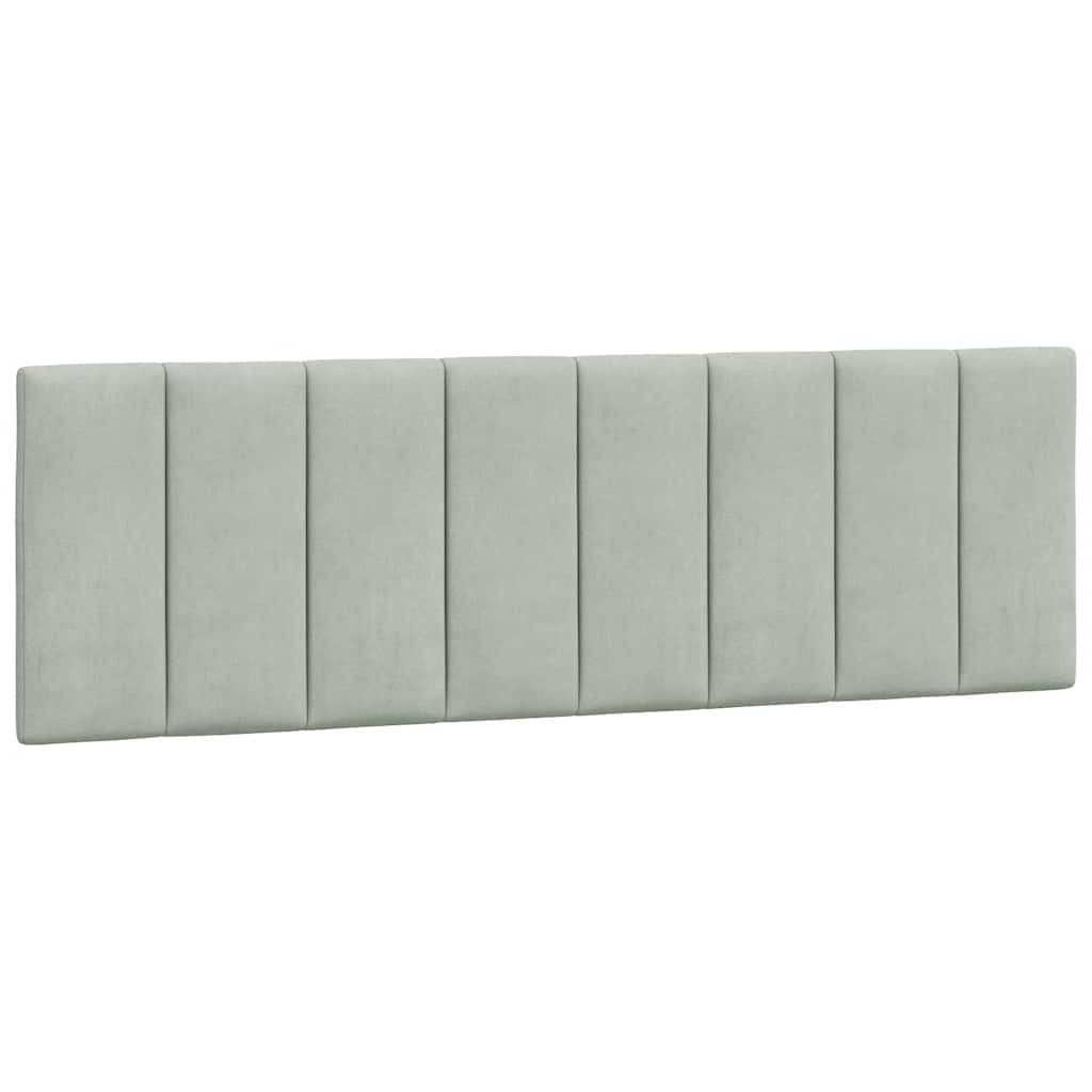 Coussin de tête de lit 160 cm en velours gris clair - Jusqu'à 28% de remise