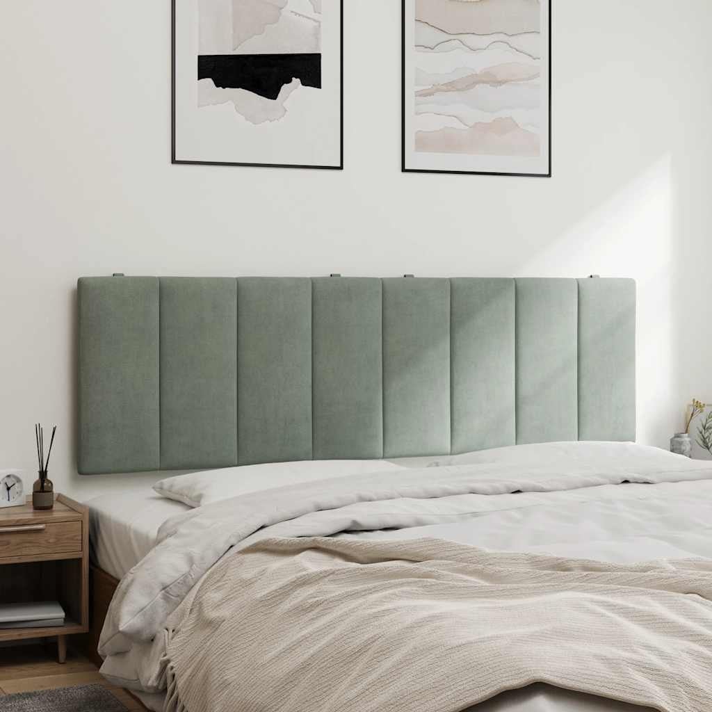 Coussin de tête de lit 160 cm en velours gris clair - Jusqu'à 28% de remise