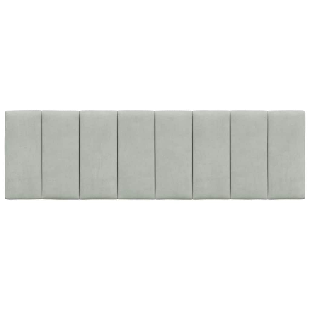 Coussin de tête de lit 160 cm en velours gris clair - Jusqu'à 28% de remise