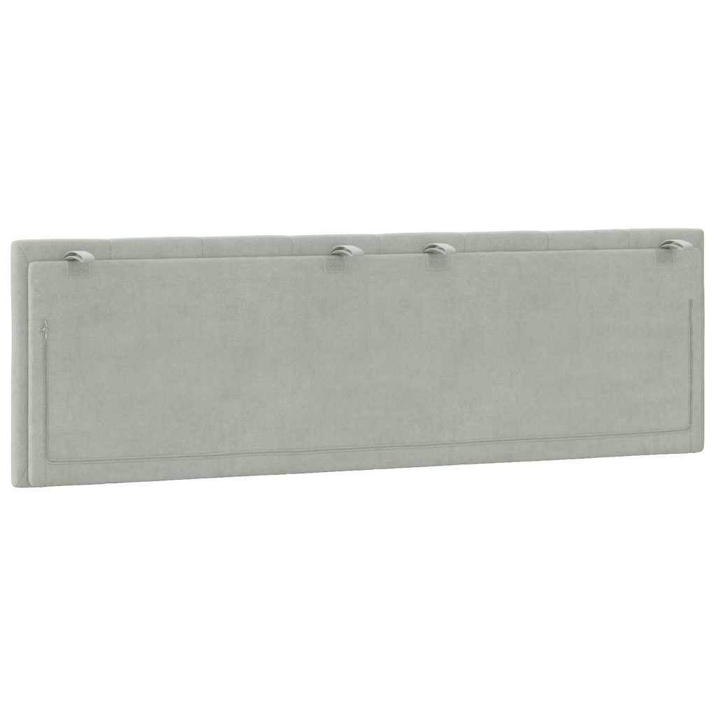 Coussin de tête de lit 160 cm en velours gris clair - Jusqu'à 28% de remise