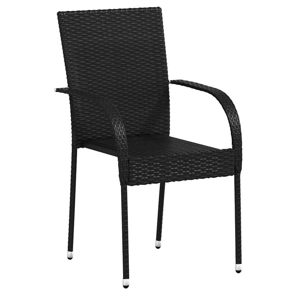 Lot de 4 chaises de jardin empilables en rotin noir - Jusqu'à 35% de réduction