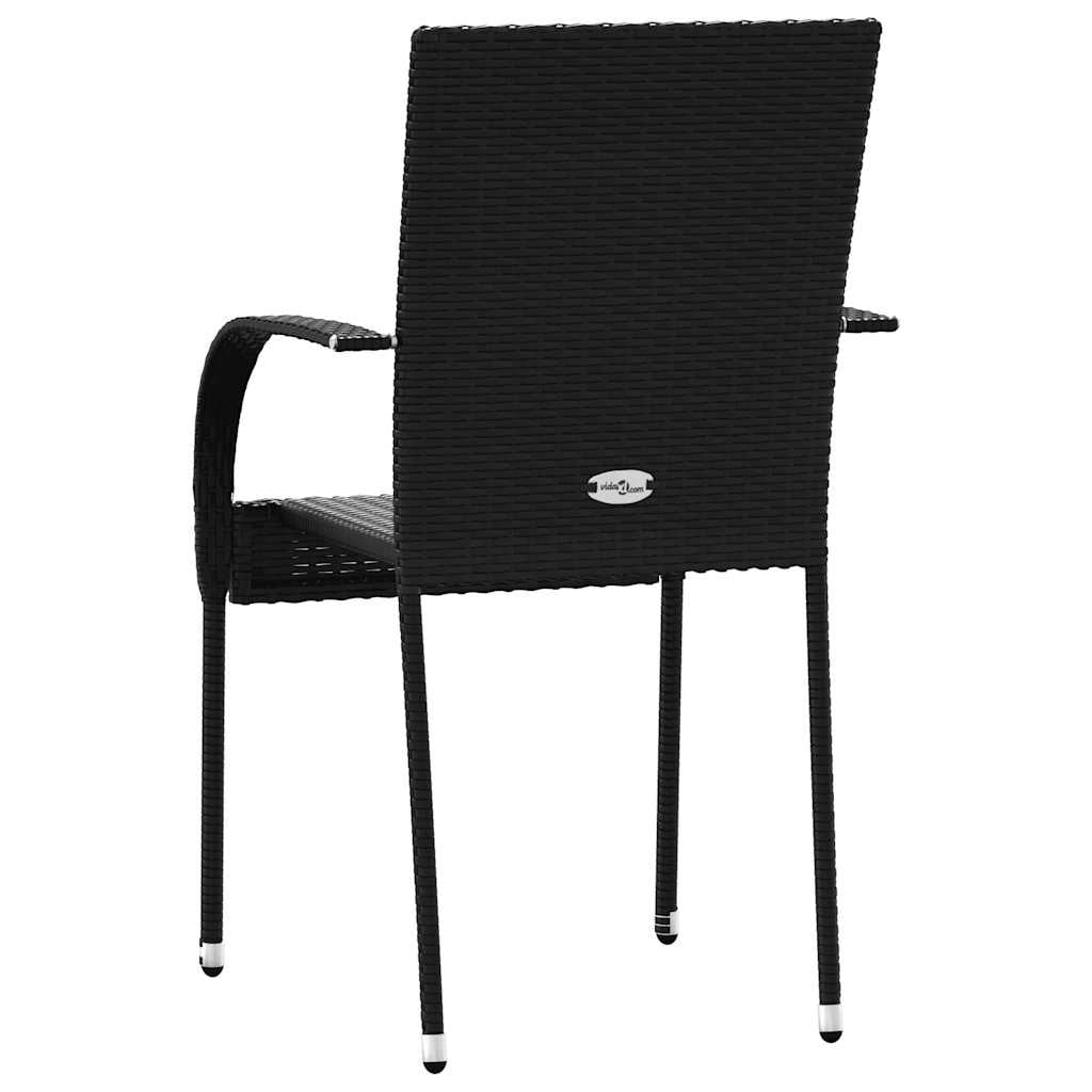 Lot de 4 chaises de jardin empilables en rotin noir - Jusqu'à 35% de réduction