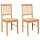 Lot de 2 chaises en bois d'hévéa massif - Naturel - Jusqu'à -34%