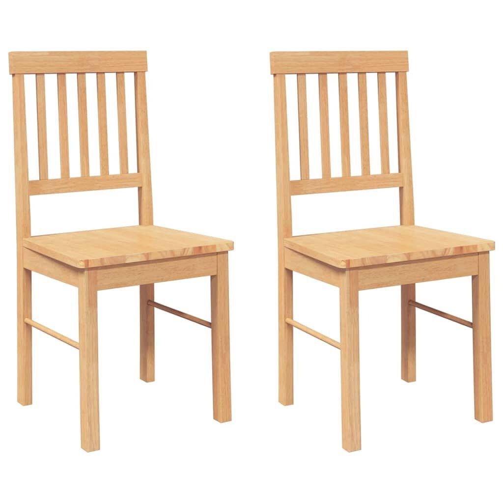 Lot de 2 chaises en bois d'hévéa massif - Naturel - Jusqu'à -34%