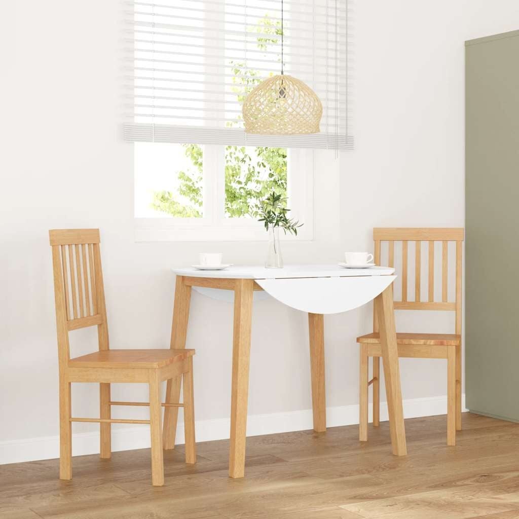 Lot de 2 chaises en bois d'hévéa massif - Naturel - Jusqu'à -34%