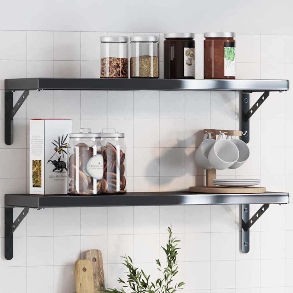 Lot de 4 supports d'étagères en acier noir - Jusqu'à -31% de réduction