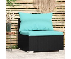 Vidaxl Module de canapé de jardin en rotin noir - Jusqu'à 73% de réduction