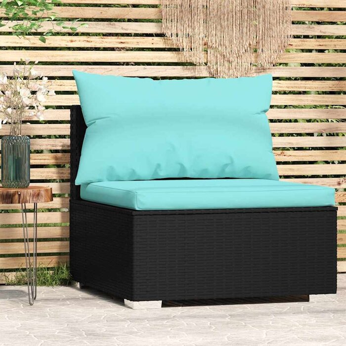 Vidaxl Module de canapé de jardin en rotin noir - Jusqu'à 73% de réduction