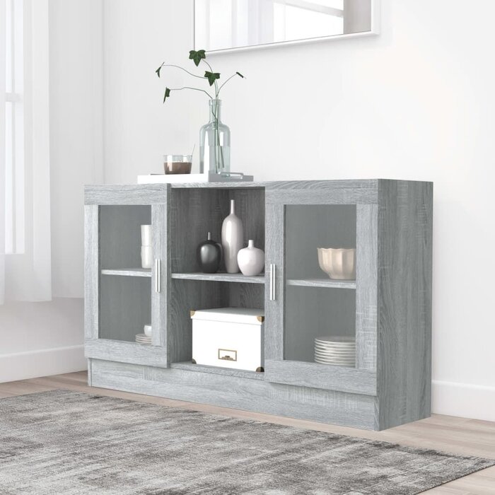 Vitrine d'exposition chêne sonoma gris 120cm - Jusqu'à -34%