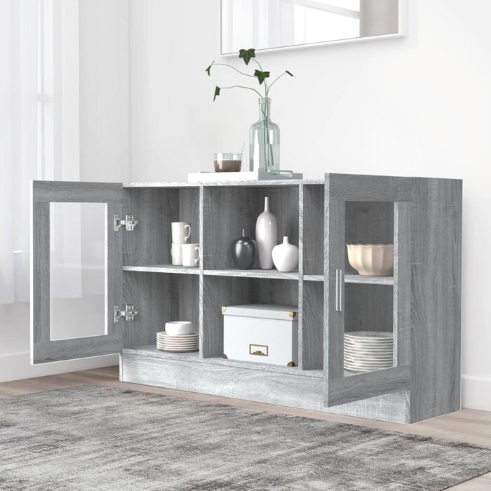 Vitrine d'exposition chêne sonoma gris 120cm - Jusqu'à -34%