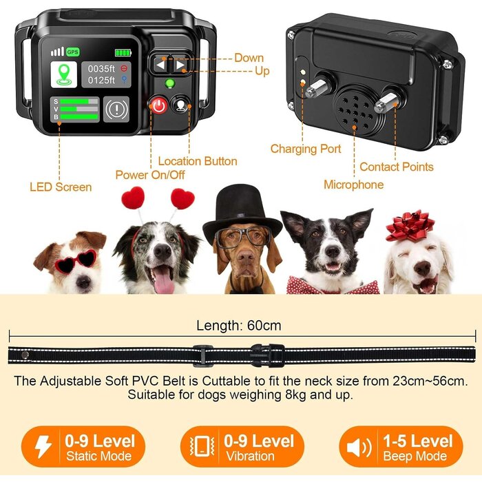 Clôture GPS sans fil pour chien - Portée 2000m - Jusqu'à 30% de remise