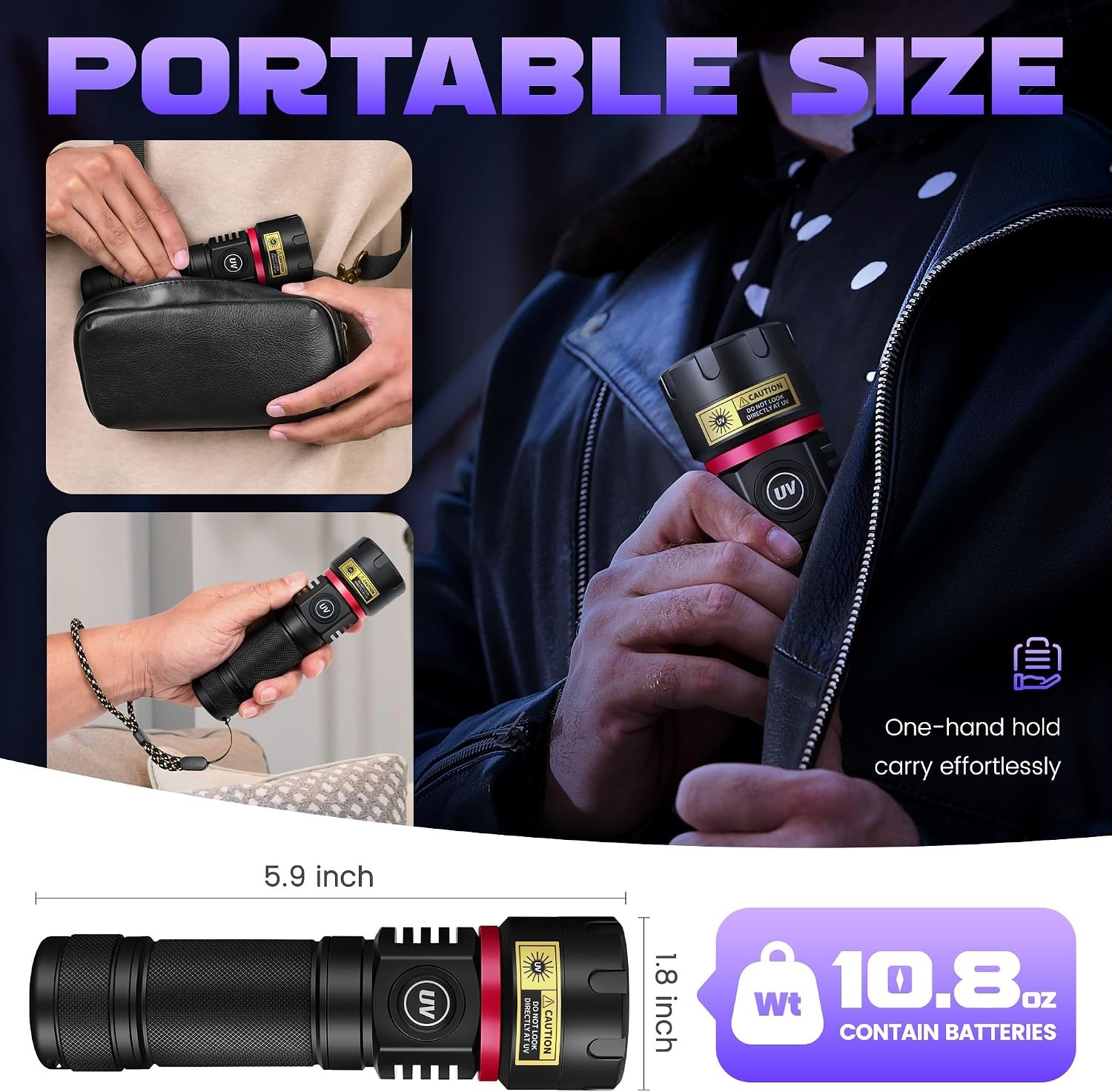 Lampe Torche UV 80W Rechargeable - Jusqu'à -34% sur le prix neuf