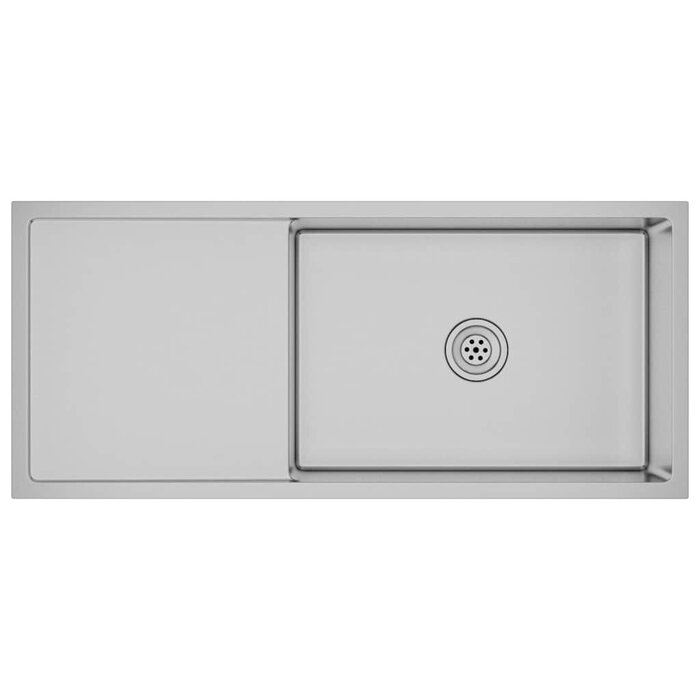 Évier cuisine inox 100cm avec égouttoir - Design moderne - Jusqu'à 35% de remise