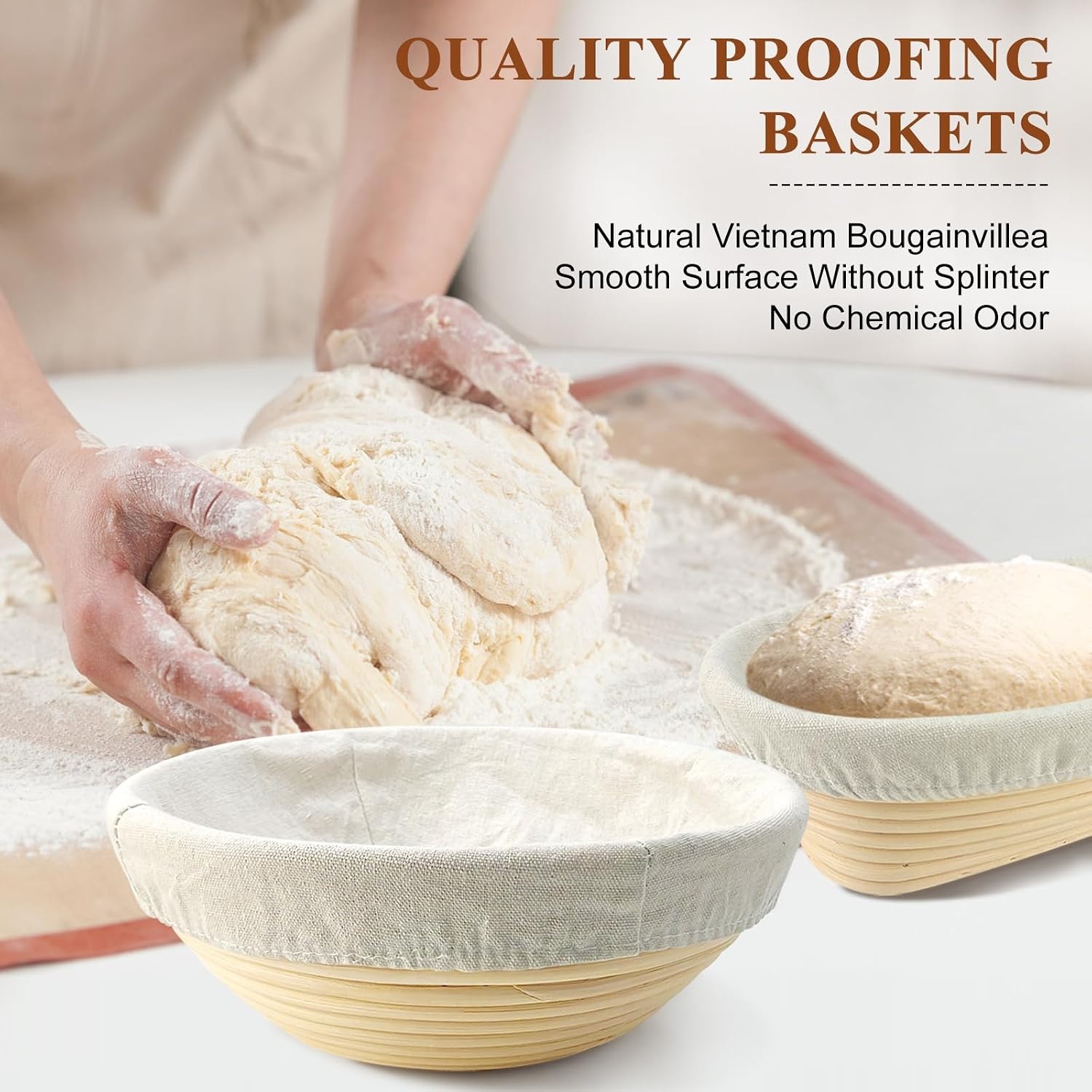 Set de 2 Bannetons pour Pain au Levain - Rotin Naturel - Jusqu'à -28%