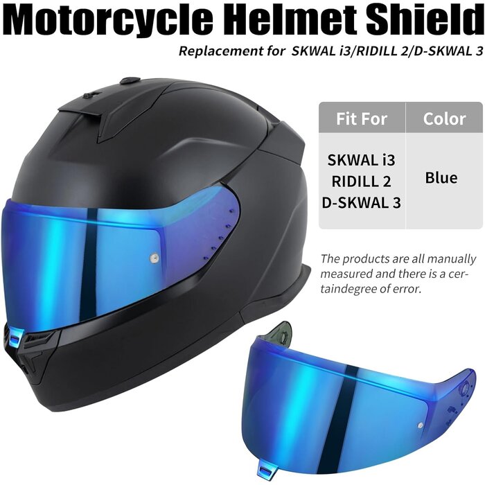 Écran moto pour Shark SKWAL i3, RIDILL 2 et D-SKWAL 3 - Chromé bleu jusqu'à -33%