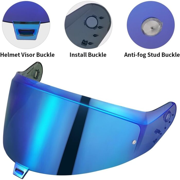 Écran moto pour Shark SKWAL i3, RIDILL 2 et D-SKWAL 3 - Chromé bleu jusqu'à -33%
