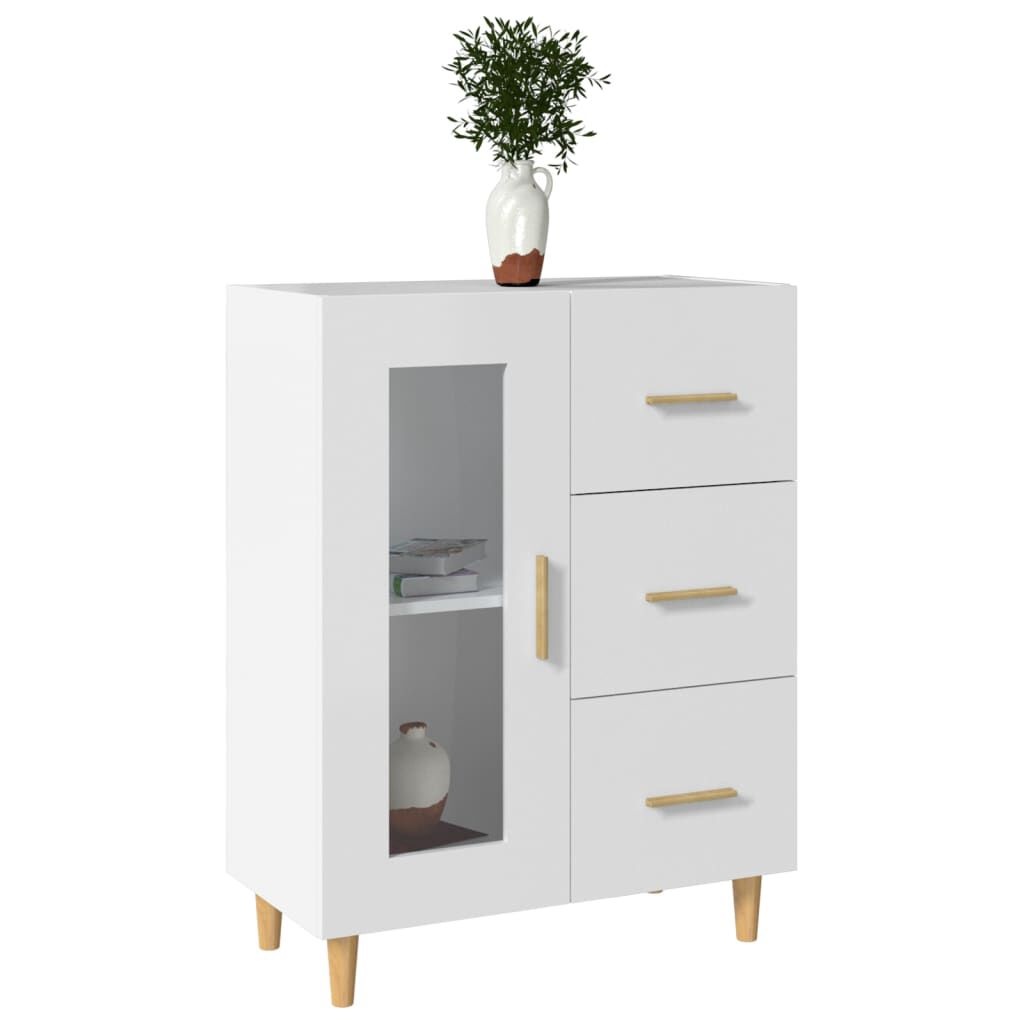 Buffet blanc avec vitrine et tiroirs - Jusqu'à -34% sur votre déco