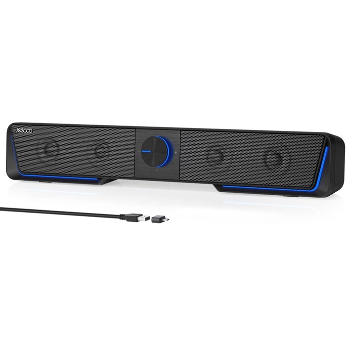 Enceintes PC 2.0 USB-C & Bluetooth avec LED - Jusqu'à -31% sur l'outlet