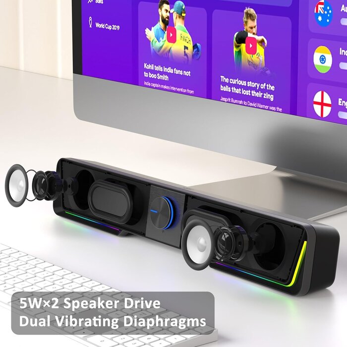 Enceintes PC 2.0 USB-C & Bluetooth avec LED - Jusqu'à -31% sur l'outlet