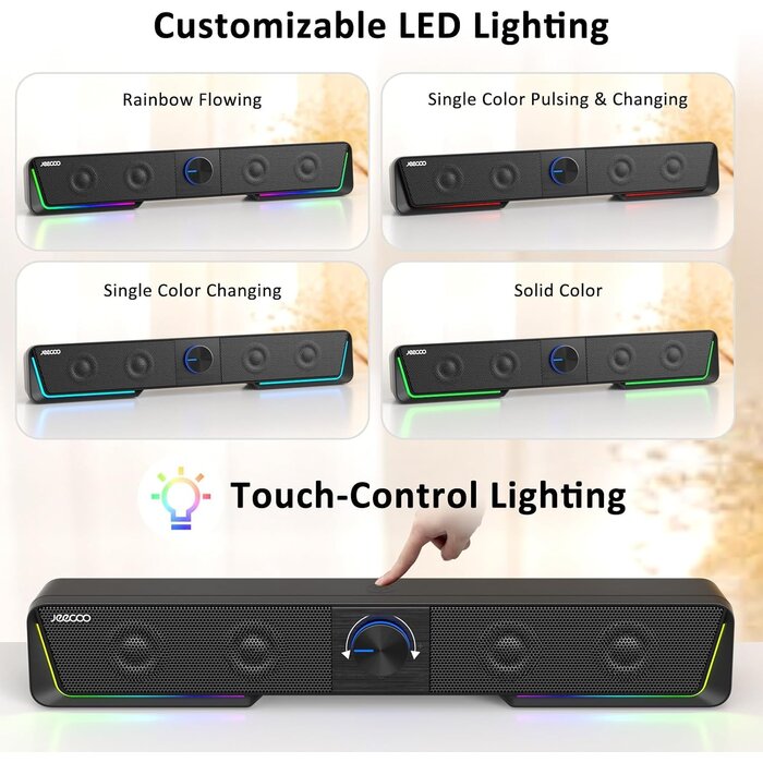 Enceintes PC 2.0 USB-C & Bluetooth avec LED - Jusqu'à -31% sur l'outlet