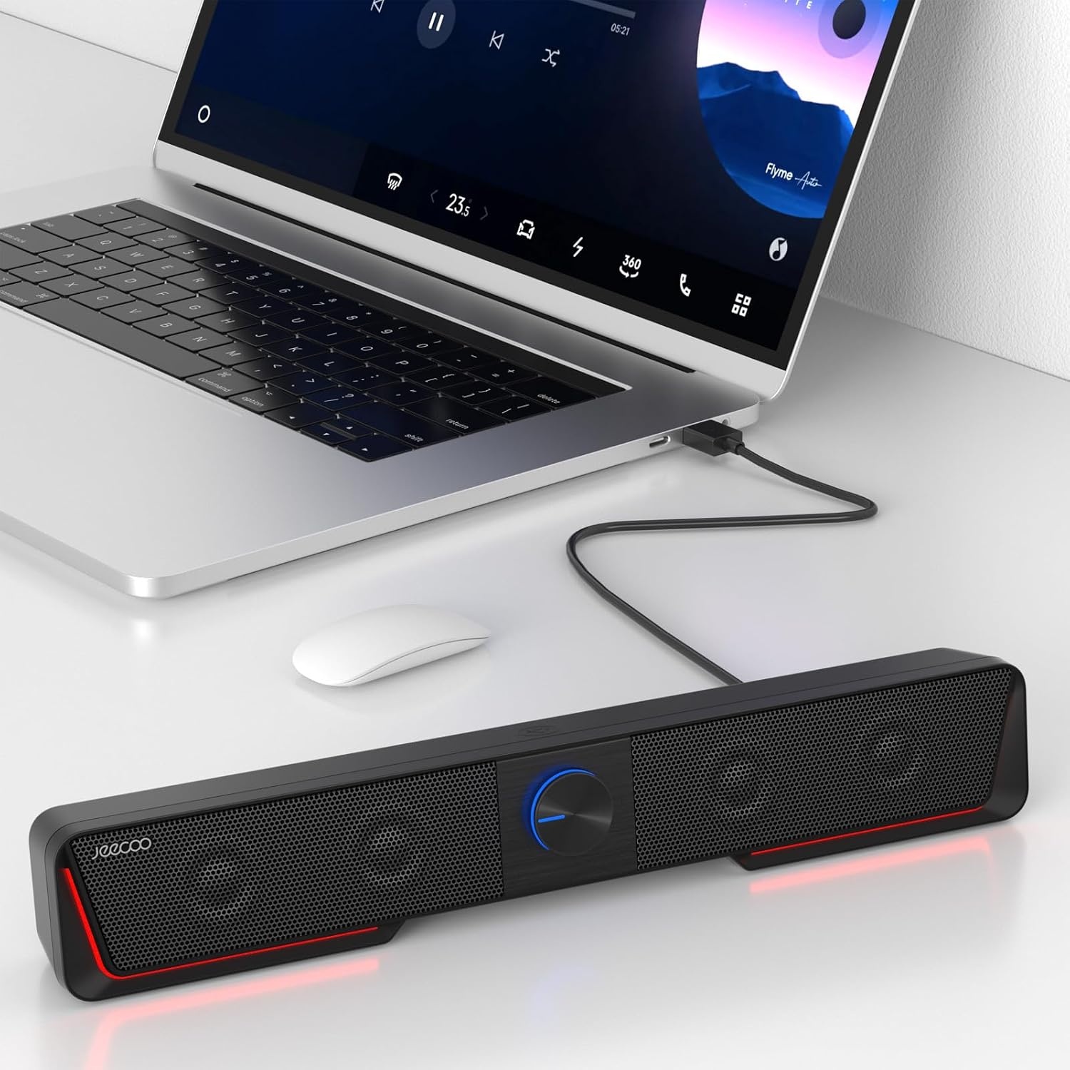 Enceintes PC 2.0 USB-C & Bluetooth avec LED - Jusqu'à -31% sur l'outlet