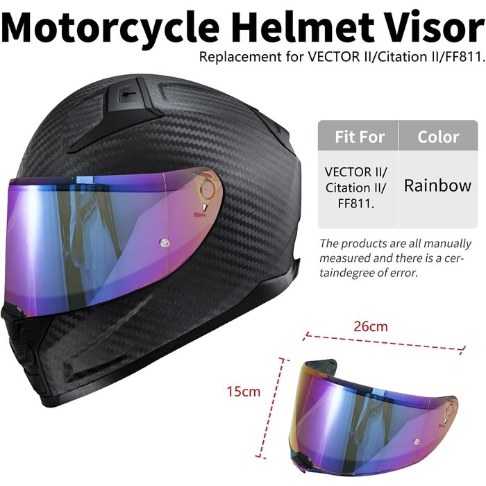 Visière de remplacement pour casque moto - Arc-en-ciel - Jusqu'à -33%