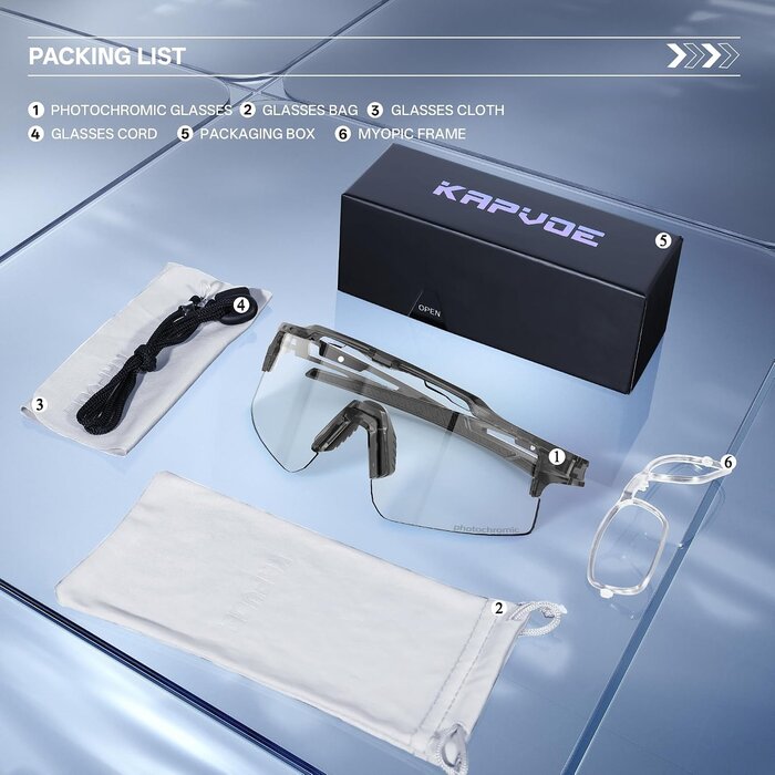 Lunettes de sport photochromiques TR90 - Protection UV400 - Jusqu'à -32%