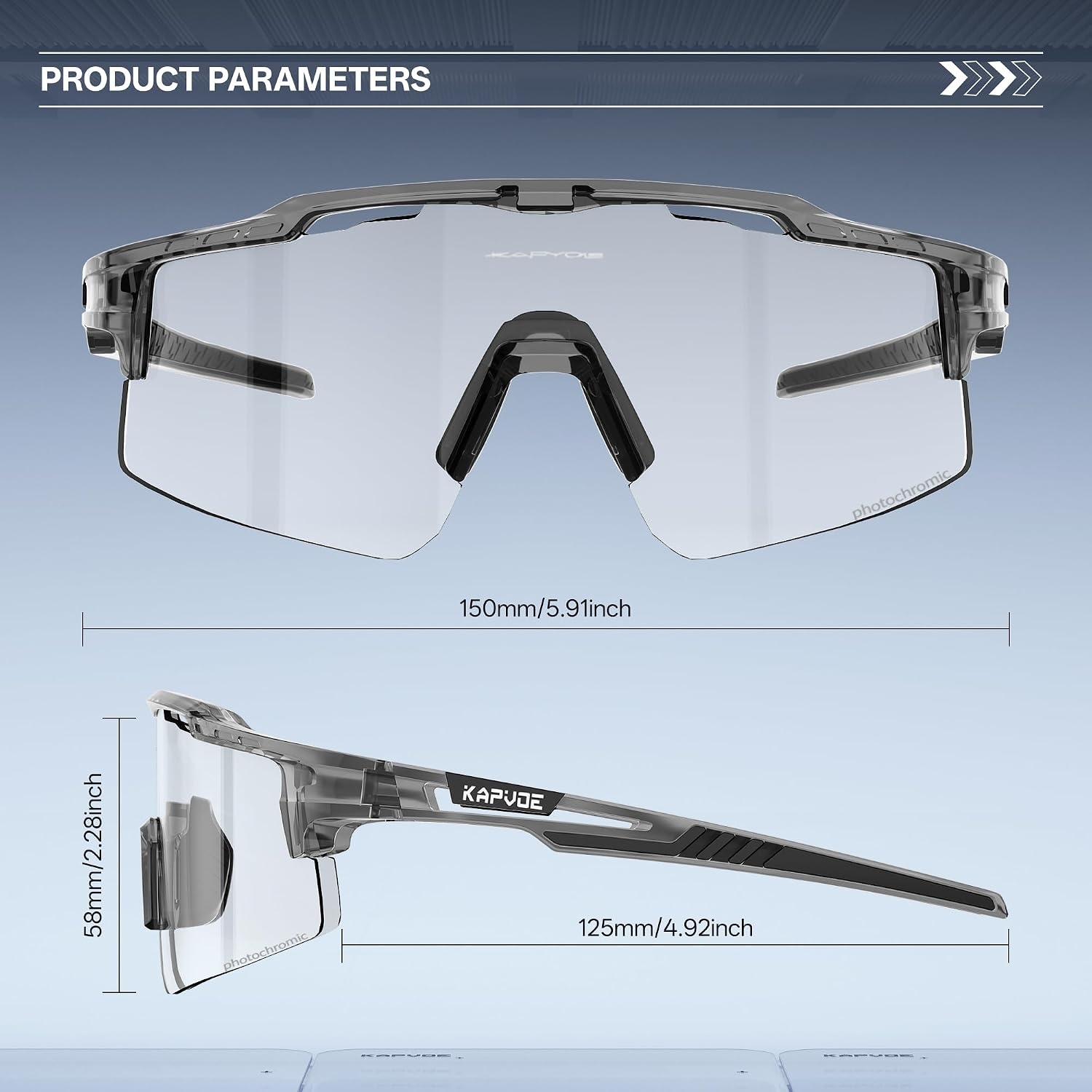 Lunettes de sport photochromiques TR90 - Protection UV400 - Jusqu'à -32%