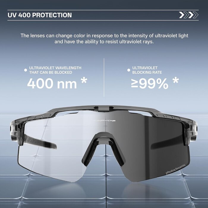 Lunettes de sport photochromiques TR90 - Protection UV400 - Jusqu'à -32%
