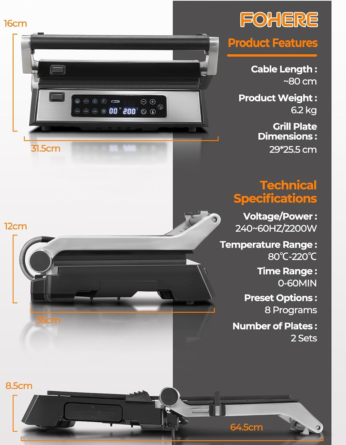 Gril de Contact 4-en-1 XL 2200W - Jusqu'à -35% sur votre appareil