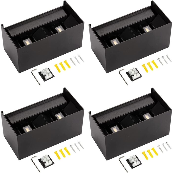 Lot de 4 appliques LED extérieures IP65 - Réglables - Jusqu'à -35%