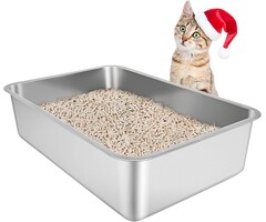 Bac à litière inox pour animaux - 50x35x15 cm - Jusqu'à -33%