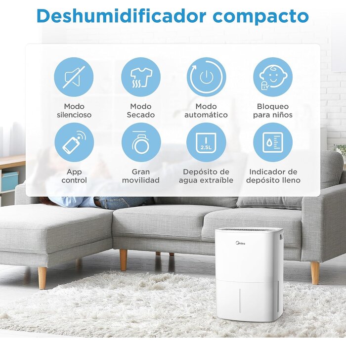 Déshumidificateur 12L connecté (jusqu'à 35m²) - Jusqu'à 35% de réduction