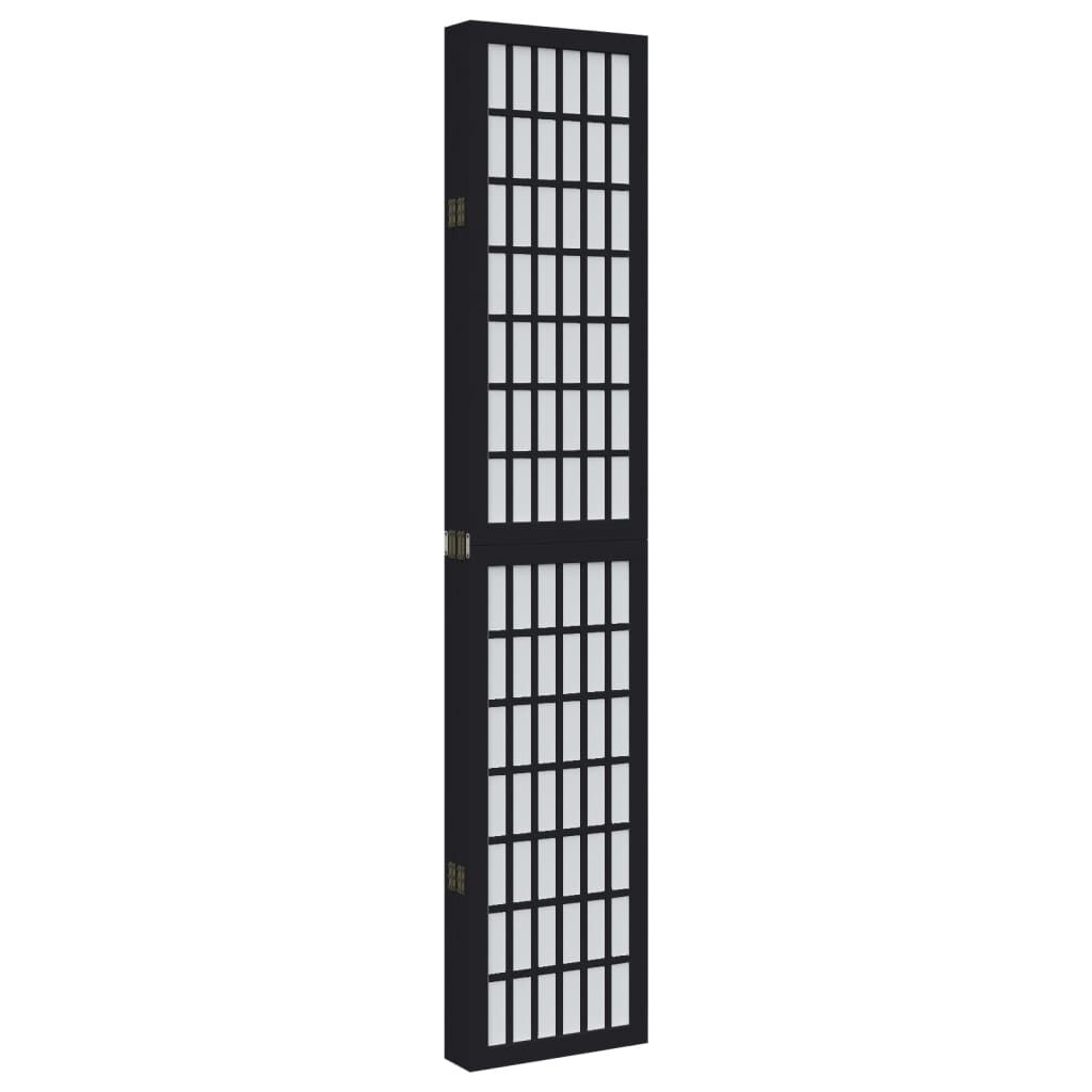 Paravent 6 panneaux en bois massif noir - Jusqu'à -35%