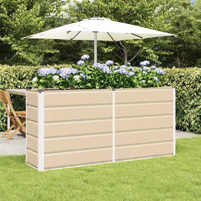 Jardinière en acier ivoire 160 x 40 x 75 cm - Jusqu'à 33% de remise