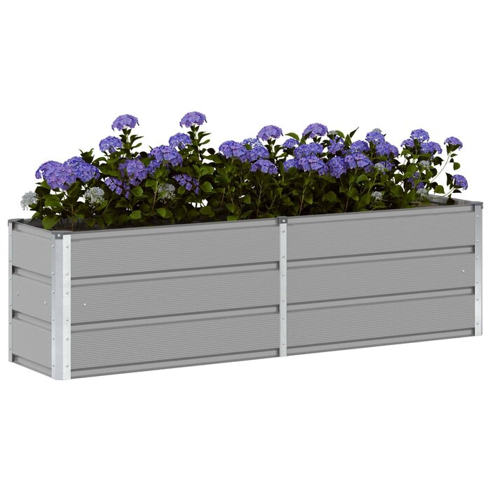 Jardinière en acier 160x40x45cm gris clair - Jusqu'à -32%