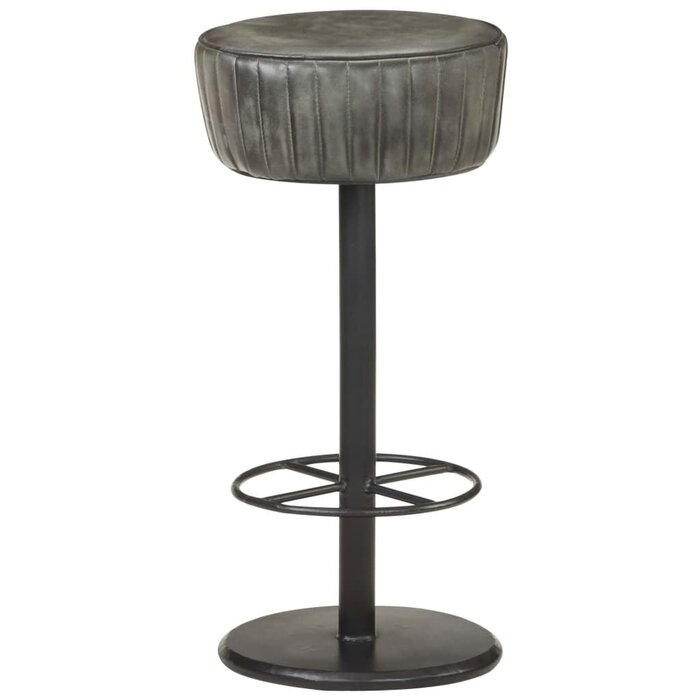 Vidaxl Tabouret de bar en cuir véritable gris vieilli - Jusqu'à 75% de remise