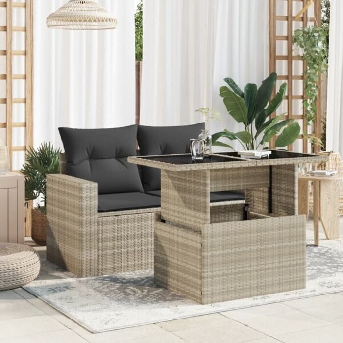 Table de jardin modulable en polyrotin - Jusqu'à 34% de remise