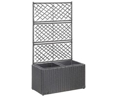 Vidaxl Jardinière avec treillis et 2 pots - Noir - Jusqu'à -61% sur le modèle déballé