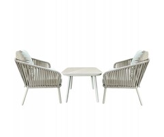 Viking Choice Salon de jardin 3 pièces beige en résine tressée - Jusqu'à -35%