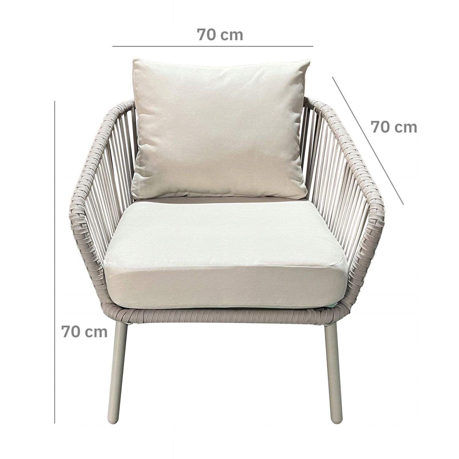 Salon de jardin 3 pièces beige en résine tressée - Jusqu'à -35%