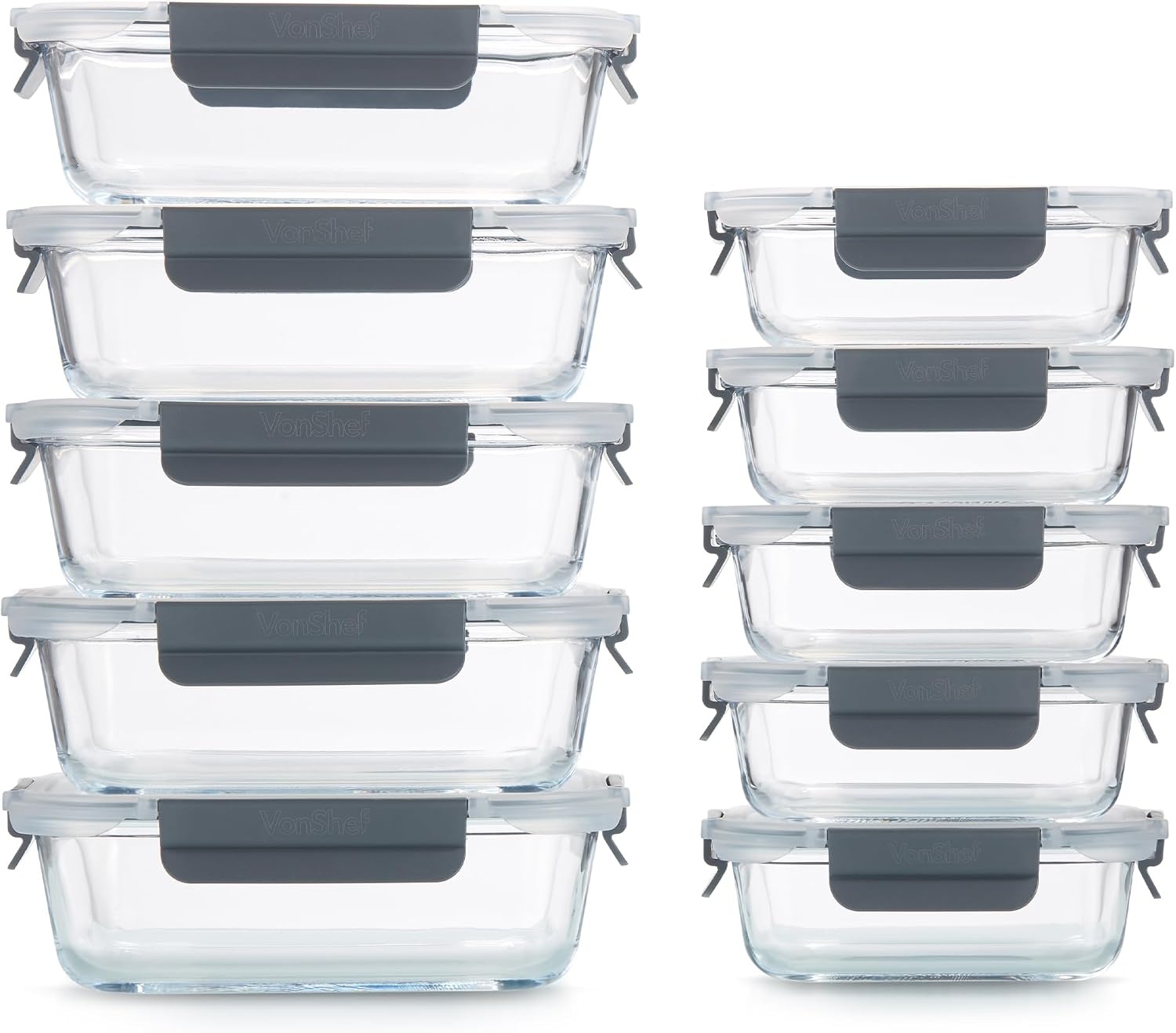 Lot de 10 Récipients en Verre - Jusqu'à 32% de remise