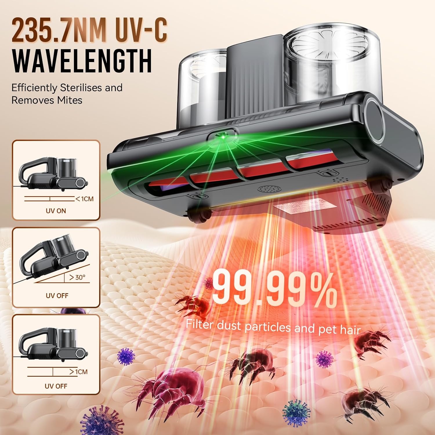Aspirateur Anti-Acariens UV-C 500W - Jusqu'à -33% sur l'outlet
