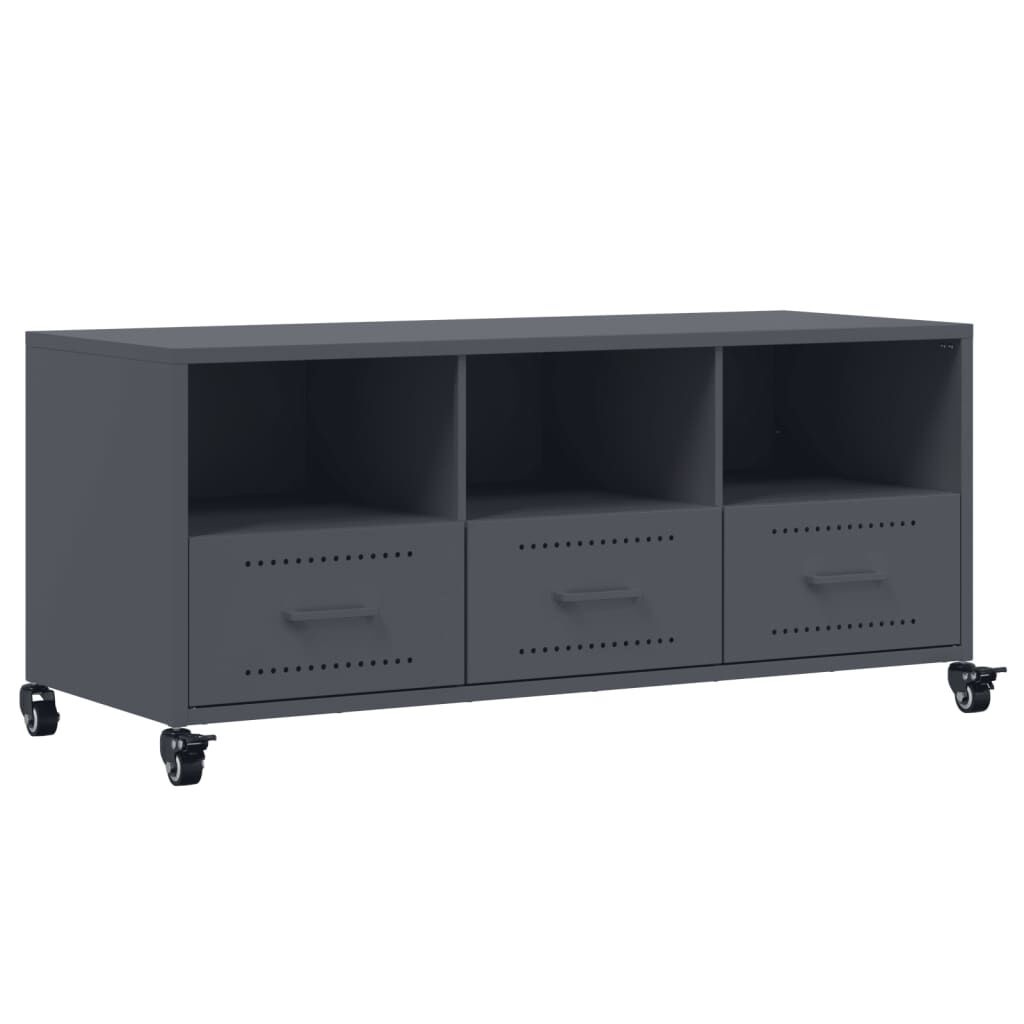 Meuble TV en acier anthracite 100,5 cm - Jusqu'à -34% de remise